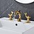 economico Rubinetti per lavandino bagno-Rubinetto per lavabo - Ampia diffusione Cromo / Galvanizzato Rubinetto a tre fori Due maniglie tre foriBath Taps