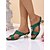 economico cocktail-sandali da donna in raso verde con decorazioni in strass - tacchi a blocco con punta aperta per feste glamour nella vita notturna