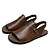 cheap Vacation Sandals-Men&#039;s Brown Faux Leather Slingback Sandals with Adjustable Buckle - Versatile Footwear for Outdoor and Casual Wear