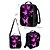baratos Mochilas para Crianças e Adolescentes-Mochila escolar com estampa de borboleta para meninas, conjunto de 3 peças com lancheira térmica e estojo - leve e estiloso para o ensino fundamental e médio, viagens ou piqueniques