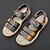 cheap Outdoor Sandals-Men's Tan Multi-Strap Sport Sandals with Adjustable Velcro Straps – Rugged Outdoor Sandals for Hiking, Camping or Everyday Casual Use