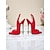abordables Fête de la Vie Nocturne-Escarpins à bride arrière en cuir verni rouge pour femmes avec talon aiguille et bout ouvert - talons hauts sexy pour les soirées