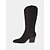 abordables Fiesta Nocturna-Botas vaqueras con diamantes de imitación para mujer: botas de fiesta negras hasta la rodilla con punta puntiaguda y tacón de bloque para festivales de música y eventos nocturnos.