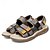 cheap Outdoor Sandals-Men's Tan Multi-Strap Sport Sandals with Adjustable Velcro Straps – Rugged Outdoor Sandals for Hiking, Camping or Everyday Casual Use
