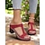 economico Sandali Comodi-sandali da donna con cinturino a T rosso - tacco comodo e design traforato, ideali per abbigliamento casual ed eventi estivi alla moda