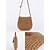ieftine Genți Poștaș-geantă crossbody pentru femei din paie țesută cu curea din piele - geantă elegantă în stil boho pentru vară, plajă și ieșiri casual