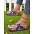 abordables Sandalias Cómodas-Sandalias con estampado de bandera estadounidense desgastada para mujer: sandalias de verano para el Día de la Independencia, fiestas en el jardín y ropa informal al aire libre.