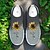 economico Sneakers da donna-Sneakers slip-on da donna in maglia grigia con stampa di girasoli – scarpe casual leggere da passeggio per viaggi, uso quotidiano e gite primaverili