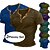economico Maglietta casual Henley-Per uomo Maglia Henley Maglietta Manica Corta Semplice Manica Raglan Moda Designer Essenziale Cardigan con Bottoni 2 Pezzi 2 confezioni Henley Casuale Vacanza Streetwear Estate Tutte le stagioni