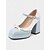 abordables Années 1950-Escarpins Mary Jane bleu clair et blancs à talons épais avec nœud, style Lolita vintage des années 1950 pour adolescentes et jeunes adultes, parfaits pour les tenues quotidiennes et les rendez-vous décontractés