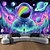 cheap Blacklight Tapestries-Blacklight Tapestry Glow in the Dark Glow Party UV Reactive Astronaut Trippy Misty Hanging Tapestry Wall Art Mural for Living Room Bedroom