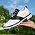 cheap Men&#039;s Golf Shoes-Men&#039;s Classic Black and White Golf Shoes with Faux Leather Upper - Versatile Design for Golf and Casual Wear
