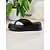 voordelige Vakantiesandalen-Zwarte plateau slippers voor dames - casual slippers met sleehak voor zomerse uitjes en dates overdag