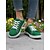 cheap Women&#039;s Sneakers-Women&#039;s Green Canvas Slip-On Sneakers with Lace-Up Design – Comfortable Backless Trainers, Ideal for Walking, Shopping, School Runs &amp; Casual Summer Days