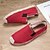 abordables Chaussures sans lacets &amp; mocassins-Chaussures espadrilles rouges à enfiler pour hommes avec semelle en jute - chaussures d&#039;été confortables et à la mode pour un usage quotidien