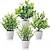 billige Kunstige planter og grønne områder-4-pak kunstige planter keramiske mini kunstige grønne planter potteplanter til boligindretning kontorindretning værelsesindretning bondegårdsindretning indendørs bord badeværelsesindretning