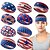 billige Tilbehør til hårstyling-Amerikanske flaggpannebånd for menn 4. juli patriotisk vridd hårbånd rød hvit blå elastisk atletisk hårtilbehør til USAs uavhengighetsdag minnedag
