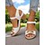 abordables Sandales Décontractées-Sandales rouges à talons épais pour femmes – design rétro à bout ouvert avec des touches dorées pour les fêtes d&#039;été et les trajets quotidiens