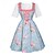 tanie Dirndl-Kobieca bawarska sukienka dirndl z niebieskim fartuszkiem w kratkę i satynową kokardą na festiwal piwa Oktoberfest