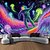 cheap Blacklight Tapestries-Blacklight Tapestry Glow in the Dark Glow Party UV Reactive Astronaut Dinasour Trippy Misty Nature Landscape Hanging Tapestry Wall Art Mural for Living Room Bedroom