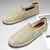 halpa Miesten loaferit ja nauhattomat kengät-Miesten mustat juuttipohjaiset espadrille-slip-on-kengät - rennot ja mukavat kesäkengät jokapäiväiseen käyttöön