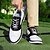 cheap Men&#039;s Golf Shoes-Men&#039;s Classic Black and White Golf Shoes with Faux Leather Upper - Versatile Design for Golf and Casual Wear