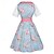 tanie Dirndl-Kobieca bawarska sukienka dirndl z niebieskim fartuszkiem w kratkę i satynową kokardą na festiwal piwa Oktoberfest