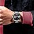 abordables Relojes mecánicos-Reloj de lujo para hombre, cronógrafo, resistente al agua, luminoso, con fecha, de pulsera, deportivo para exteriores, de acero inoxidable, de cuarzo.