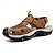cheap Outdoor Sandals-Men&#039;s Brown Closed-Toe Outdoor Hiking Sandals with Breathable Mesh Upper Cushioned Sole Adventure Style for Adults Suitable for Mountain Trails Forest Walks Summer Camping
