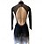 cheap Figure Skating Dresses-Figure Skating Dress Women's Girls' Ice Skating Dress Black Light Grey Patchwork Open Back Mesh High Elasticity Training Competition Skating Wear Classic Crystal / Rhinestone Long Sleeve Ice Skating