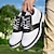 cheap Men&#039;s Golf Shoes-Men&#039;s Classic Black and White Golf Shoes with Faux Leather Upper - Versatile Design for Golf and Casual Wear