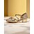 preiswerte Tanzschuhe zum Üben-Glitzernde, goldene Tanzschuhe für Mädchen mit niedrigem Absatz, Schleife und gekreuzten Riemen – funkelnde Performance-Schuhe für Jugendbühnenshows, Gesellschaftstanzproben und Talentwettbewerbe
