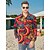 billige Topper-Retro / vintage Bohem 1970erne قميص Hippie Stamme Afrikansk mønster Kostyme Herre Halloween Karneval Gate dans Retro-temafest Festival Voksne Trøye