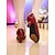 economico Scarpe per balli latini-Scarpe da ballo da donna a pois neri con tacco basso e cinturino alla caviglia - scarpe da ballo professionali per ballerini di latino e swing