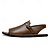 cheap Vacation Sandals-Men&#039;s Brown Faux Leather Slingback Sandals with Adjustable Buckle - Versatile Footwear for Outdoor and Casual Wear