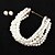abordables Parures de Bijoux-Ensembles de bijoux de mariée 1 ensemble de boucles d&#039;oreilles en alliage de perles d&#039;imitation collier ensemble de bijoux élégant et artistique simple pour femmes pour mariage anniversaire vacances