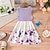 preiswerte Casual Kleider-Kinder Mädchen Kleid Blumenkleid Schmetterling Blume Ärmellos Outdoor Lässig Knotenbinde Mode Niedlich Polyester Knielang Freizeitkleid A Linie Kleid Sommer Frühling Ab 4 Jahren Rosa Wein Purpur