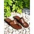 voordelige Casual sandalen-Casual bruine slippers voor dames - eenvoudig en comfortabel met teenlus en gouden accent, ideaal voor buitenactiviteiten en stranddagen