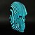 baratos Figurines e Ornamentos-Caveira quântica luminosa impressa em 3D para decoração de Halloween, cabeça de esqueleto quântico que brilha no escuro, presente assustador iluminado para fãs de terror, decoração de mesa gótica