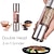 abordables Utensilios de cocina y gadgets-Juego de molinillo de sal y pimienta de acero inoxidable 2 en 1, molinillo de sal y pimienta de doble cabezal, molinillo manual de sal y pimienta, molinillo de sal, molinillo de sal marina recargable,