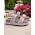 economico Infradito da Vacanza-sandali infradito intrecciati blu boho da donna – pantofole etniche con plateau per vacanze al mare e outfit estivi casual
