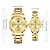baratos Relógios Quartz-Relógio de casal elegante com design simples de strass e mostrador de losango ipx7 à prova d&#039;água calendário luminoso data pulseira de aço relógio de quartzo presente de dia dos namorados (1 relógio