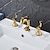economico Rubinetti per lavandino bagno-Rubinetto per lavabo - Ampia diffusione Cromo / Galvanizzato Rubinetto a tre fori Due maniglie tre foriBath Taps