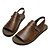 cheap Vacation Sandals-Men&#039;s Brown Faux Leather Slingback Sandals with Adjustable Buckle - Versatile Footwear for Outdoor and Casual Wear