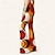 baratos Partes inferiores-Retro Vintage Anos 70 Groovy Calça boca de sino leggings flare Hippie Discoteca Cintura Alta Geométrico Psicodélico Mulheres Dia Das Bruxas Carnaval Férias Festival de Música Festival Adulto Calças
