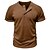 cheap Casual Henley Tee-Men's Waffle Henley Shirt Tee Short Sleeve Solid Color Plain Solid Casual Buttons Henley Outdoor Casual Daily Summer Spring &amp;  Fall Dark Brown Black Gray Henley T-Shirt