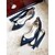 baratos cocktail-sapatilhas femininas de bico fino em cetim azul marinho - sapatos sociais com laço de fita e detalhes em pérolas para noites elegantes, casamentos e ocasiões especiais