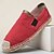 abordables Chaussures sans lacets &amp; mocassins-Chaussures espadrilles rouges à enfiler pour hommes avec semelle en jute - chaussures d&#039;été confortables et à la mode pour un usage quotidien