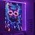 billige Blacklight -billedvev-Blacklight Vev Som Lyser I Mørket Glow Party UV Reaktiv Katt Trippy Tåkete Hengende Veve Veggkunst Mural Stue Soverom