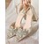 abordables Officiel-Escarpins de mariage à talons carrés ornés de perles et de strass pour femmes - Chaussures de mariée en satin à bout pointu pour mariées élégantes